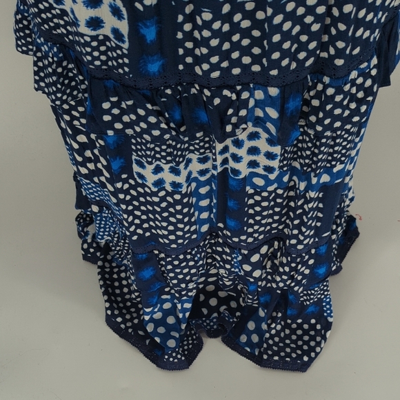 19954 NEW Lane Bryant Polka Dot Maxi Dress Blue White size 20 bohemian casual - Picture 5 of 11